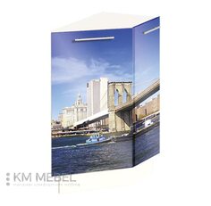 Тумба нижняя Н30.82.2Д. кут. прямая дв. не гнут. "Крашеный высокий глянец с печатью"
