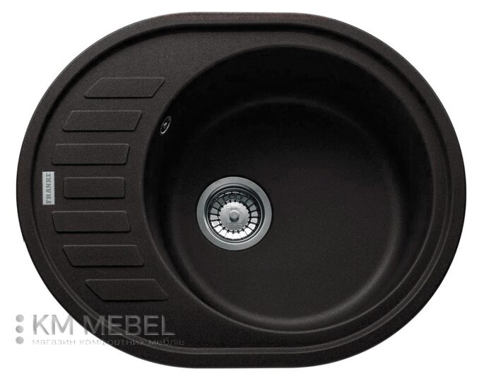 Мойка FRANKE ROG 611 фрагранит графит (оборотная) +вентиль с сифоном (шт.)